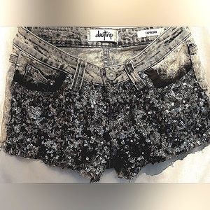 Stunning Sequin-Front Daytrip Shorts